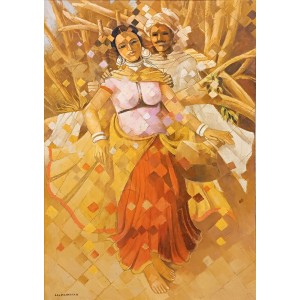 Lal Muhammad Pathan, 24 x 36 Inch, Oil on Canvas, Figurative Painting, AC-LM-007